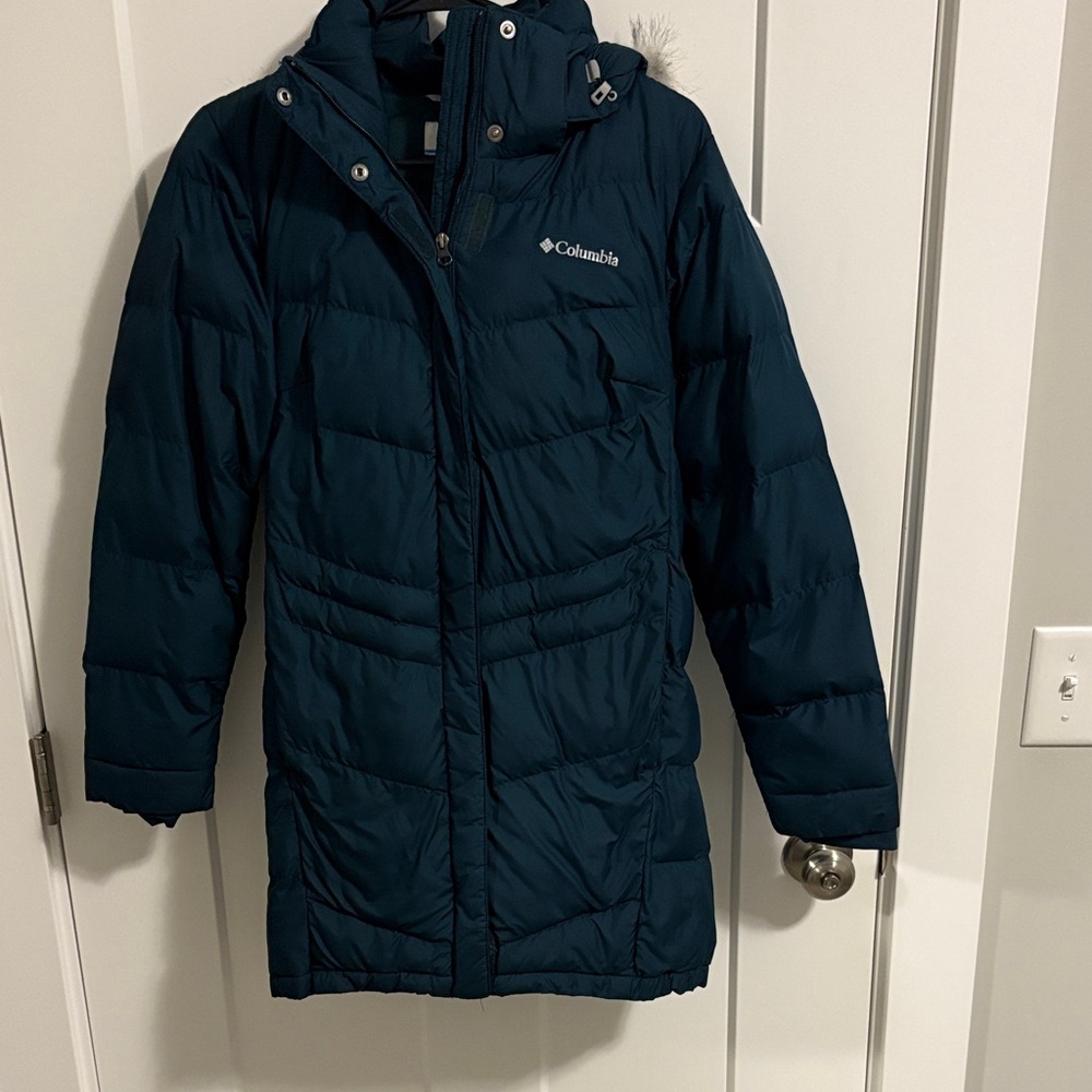 Columbia Womens Dark Teal Puffer Coat